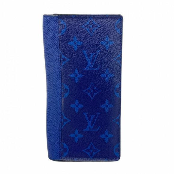 Louis Vuitton Taiga Rama Portefeuille Brazza Long Wallet M30297 Cobalt Men's - Picture 1 of 12